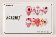ACEGRIP Rose Candy Cherry, style FD9070, complete 10-nail set on its presentation card