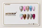 ACEGRIP Silver Gaze, style FD9075, complete 10-nail set on its presentation card