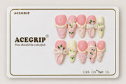 ACEGRIP Rose Petal Bow, style FD9083, complete 10-nail set on its presentation card