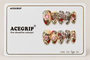 ACEGRIP Blush Roses, style GH14033, complete 10-nail set on its presentation card
