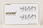 ACEGRIP Ivory Branches, style HM5017, complete 10-nail set on its presentation card