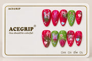 ACEGRIP Scarlet Blossoms, style HM5035, complete 10-nail set on its presentation card