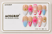 ACEGRIP Blush Garden Citrus, style HM5044, complete 10-nail set on its presentation card