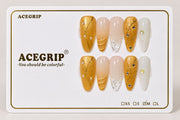 ACEGRIP Golden Sculpture, style HM5046, complete 10-nail set on its presentation card