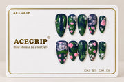 ACEGRIP Midnight Bloom, style HM5052, complete 10-nail set on its presentation card