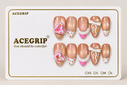 ACEGRIP Blush Treats, style HM5054, complete 10-nail set on its presentation card