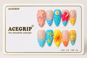 ACEGRIP Blush Petal Starfish, style HM5055, complete 10-nail set on its presentation card