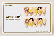 ACEGRIP Cream Monkey, style HM5060, complete 10-nail set on its presentation card