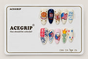 ACEGRIP Cream Parade, style JH13007, complete 10-nail set on its presentation card
