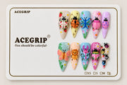 ACEGRIP Ivory Insect Garden, style JH13013, complete 10-nail set on its presentation card