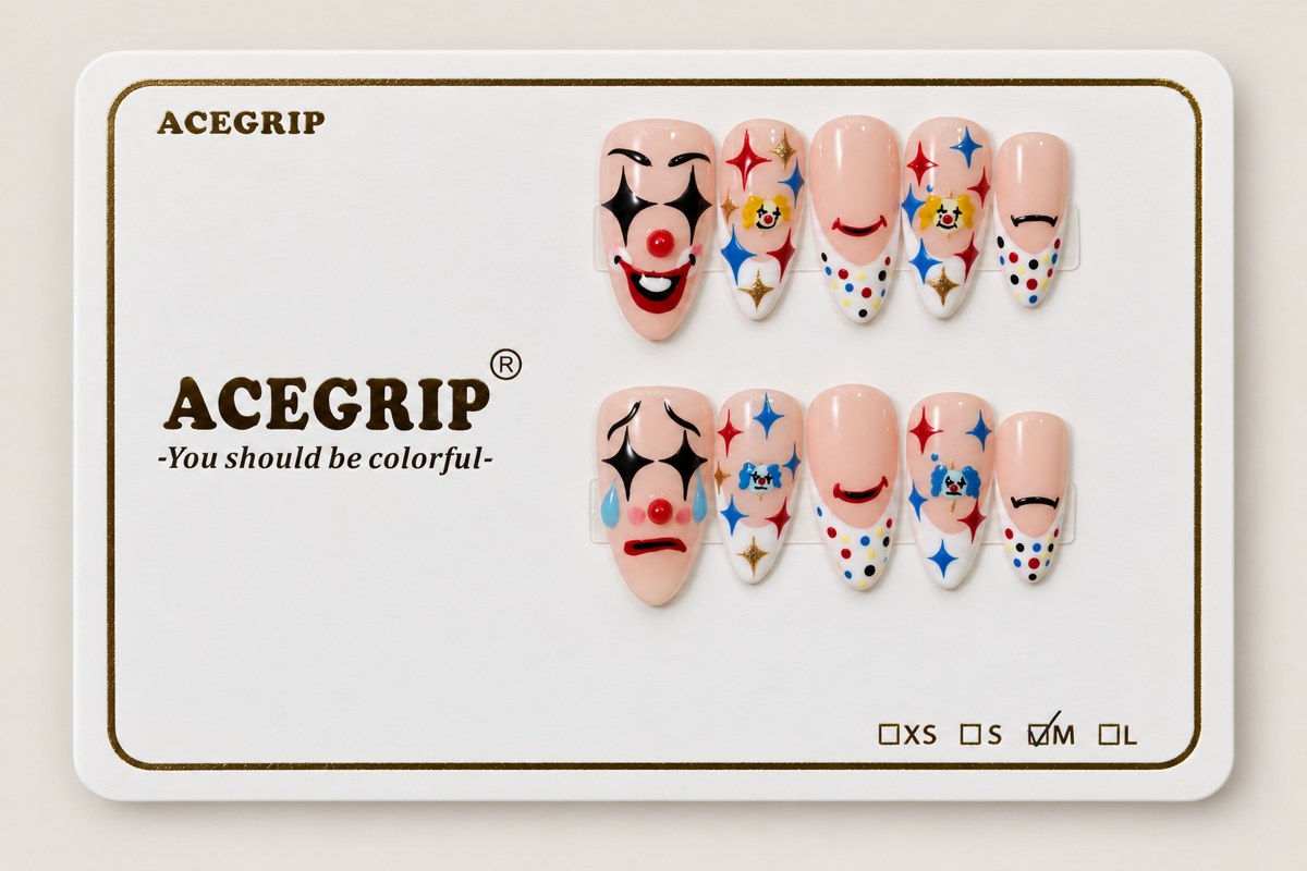 ACEGRIP Blush Expressions Starlight, style JH13033, complete 10-nail set on its presentation card