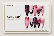 ACEGRIP Onyx Cat Café Petals, style NB15012, complete 10-nail set on its presentation card