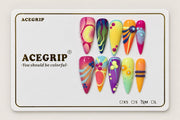 ACEGRIP Rose Loops Bubbles, style WE16002, complete 10-nail set on its presentation card