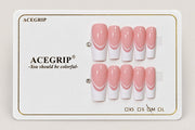 ACEGRIP Rose French Linework, style WE16005, complete 10-nail set on its presentation card