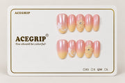 ACEGRIP Rose Petal Fade, style WE16009, complete 10-nail set on its presentation card