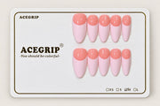 ACEGRIP Blush Rose French, style WE16013, complete 10-nail set on its presentation card