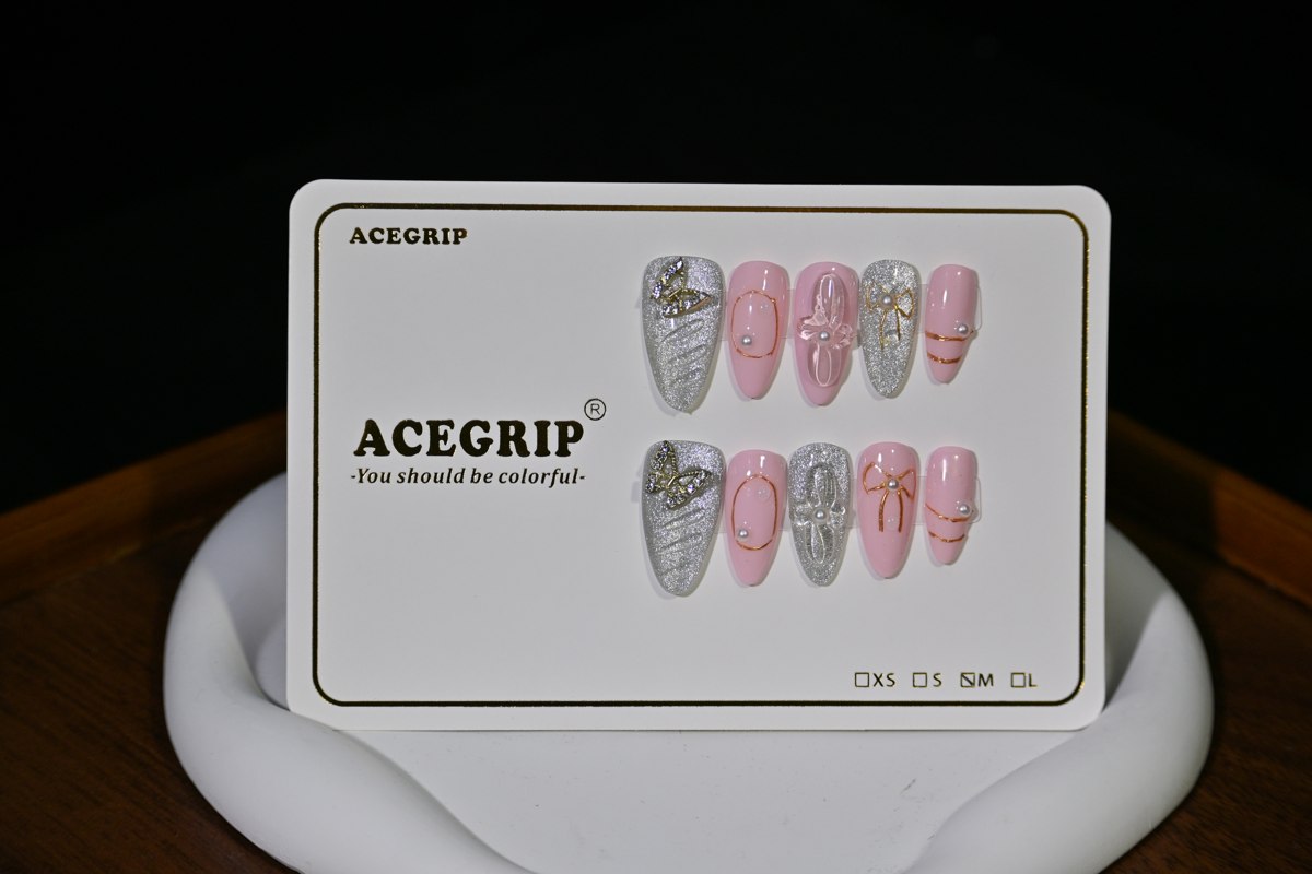 ACEGRIP Rose Silver Bow Loops, style XH3001, original product photograph