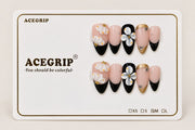 ACEGRIP Blush Garden Tips, style XH3012, complete 10-nail set on its presentation card