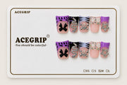 ACEGRIP Blush Spotted Starlight, style XH3026, complete 10-nail set on its presentation card