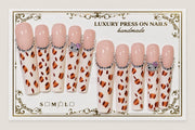 ACEGRIP Blush Spotted French, style XH3034, complete 10-nail set on its presentation card