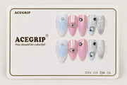 ACEGRIP Azure Gaze Sculpture, style XH3036, complete 10-nail set on its presentation card