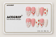 ACEGRIP Rose Berry Bow, style XH3048, complete 10-nail set on its presentation card