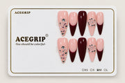 ACEGRIP Blush French Starlight, style XH3052, complete 10-nail set on its presentation card