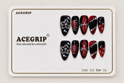 ACEGRIP Onyx Blossoms, style XH3055, complete 10-nail set on its presentation card
