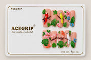 ACEGRIP Blush Birdsong Leaves, style XQ2001, complete 10-nail set on its presentation card