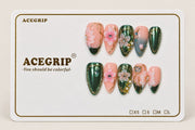 ACEGRIP Blush Garden Cameo, style XQ2004, complete 10-nail set on its presentation card