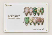 ACEGRIP Blush Garden Branches, style XQ2011, complete 10-nail set on its presentation card
