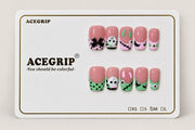 ACEGRIP Rose Haunt Bow, style XQ2028, complete 10-nail set on its presentation card