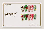ACEGRIP Cream Ladybug, style XQ2033, complete 10-nail set on its presentation card